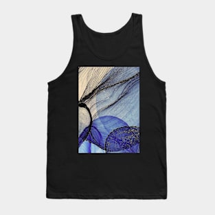 Black and Blue Abstract Art Tank Top